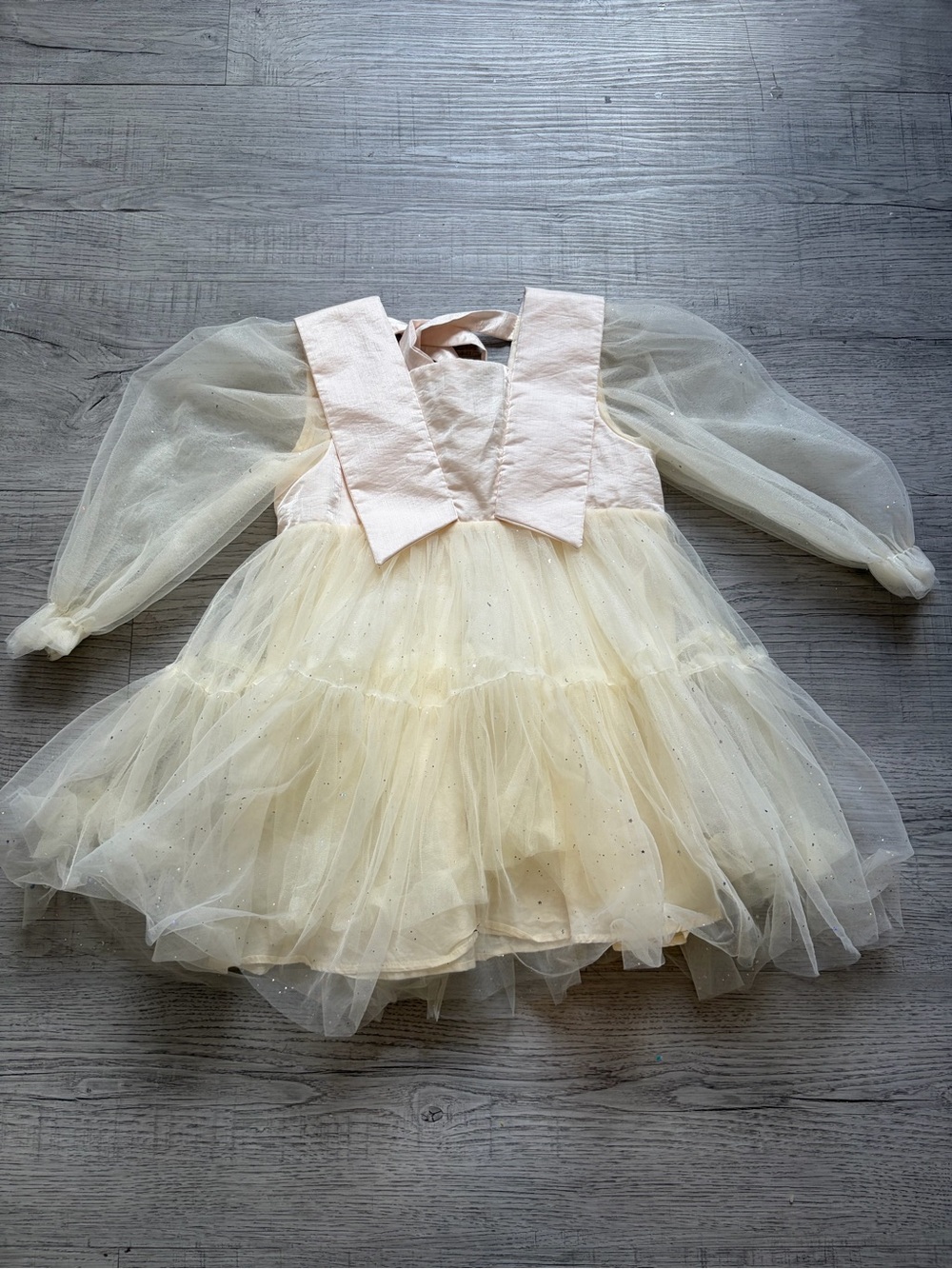 Girls' Ivory Tulle Party Dress with Pink Bodice